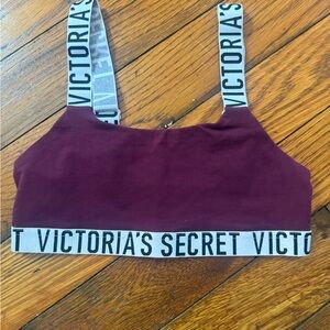 Victoria's Secret Plum Bralette with Logo Straps - No padding - Small